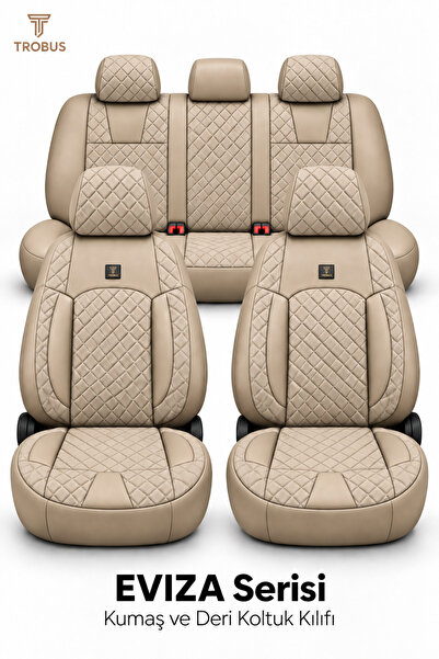 TROBUS Ford Connect 2002-2013 Uyumlu Monaco Serisi Eviza 2+1 Ticari Bej Koltu...