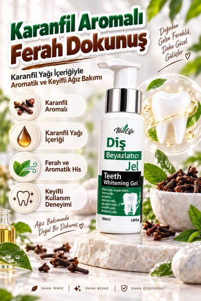 İlla Life Yeni Nesil Hızlı Etkili Diş Beyazlatıcı Jel Sarı Ton Giderici Kahve Çay Sigara Lekesi Karşıtı Color Correction Teknolojisi Florürsüz Hassas Dişlere Uygun Mor Diş Beyazlatma Macunu Whitening Gel 50 ML