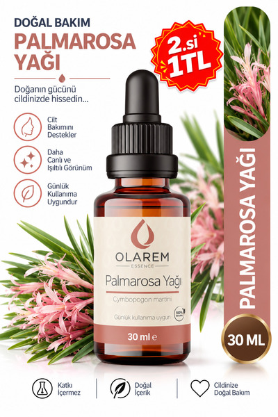 olarem essence Palmarosa (Palmarosa Oil) Yağı Uçucu Yağ 30 ml Cam Damlalıklı ...