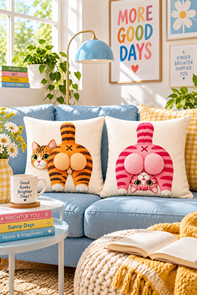 ayshome textile Τρισδιάστατη ψηφιακή εκτύπωση Punch Look 2 τεμαχίων Σετ κάλυμ...