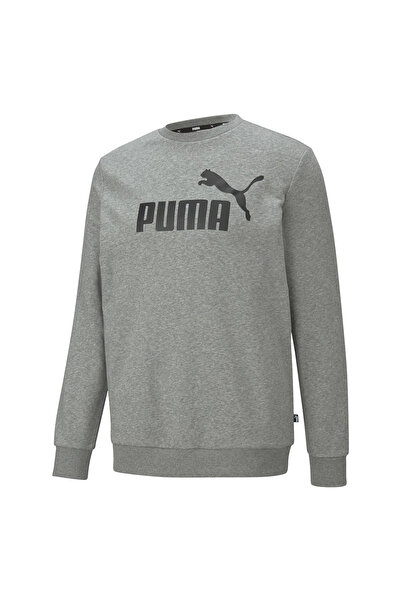 Puma Ess Big Logo Crew Unisex Sweat 586680-03 Medium Gray Heather