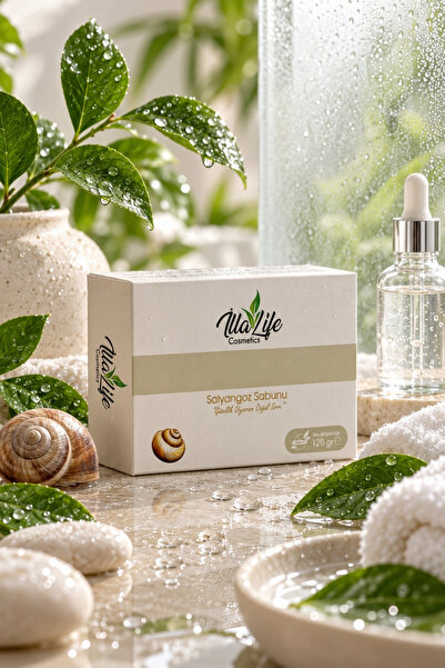 İlla Life Snail Extract Natural Skin Care Soap Allantoin B3 B5 Vitamin E Anti...