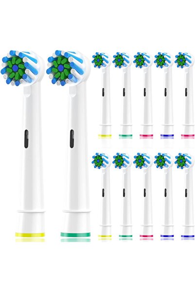 Choice1 White-12pcs 4-12pcs EB50 Cross Action Replacement Brush Heads for Ora...