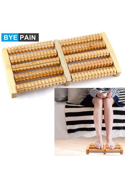 Choice BYEPAIN Wooden Foot Massager Roller Reflexology for Stress Fitness Hea...
