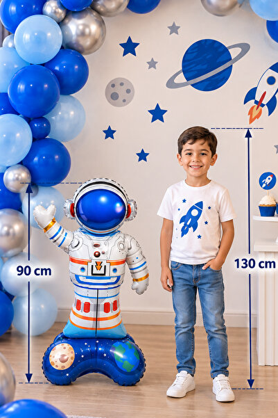 Parti dolabı Standing Astronaut Foil Balloon, Space Theme Children's Birthday...