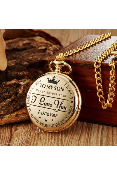 Choice Gold Commemorative Gold Circular Pocket Watch as My Son's Birthday Gif...