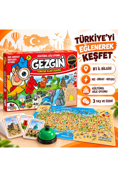 TOTTERİQ GEZGİN TÜRKİYE YÖRESEL İLLER OYUNU 100. YIL ÖZEL TASARIM
