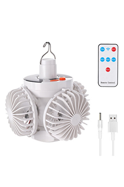 Choice White BORUiT Portable Camping Fan Solar USB Rechargeable LED Tent Ligh...