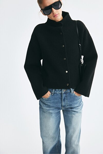 H&M Tüylü Oversize Hırka