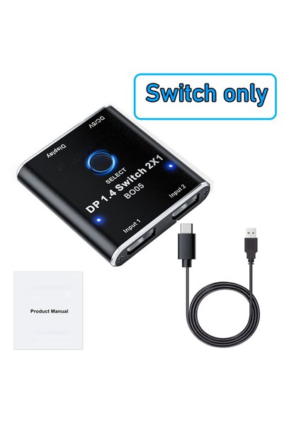 Choice قراءة ملاحظة PLS Switch فقط DisplayPort Switch 2 في 1 خارج DisplayPort...