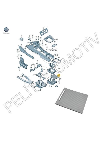 Genel Markalar Passat B6 (2006-2011) Orta Konsol Sürgülü Kapak 3C0857503 Gri