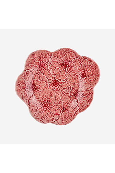 Bordallo Pinheiro Maria Flor Pembe Seramik Yemek Tabağı 28 Cm