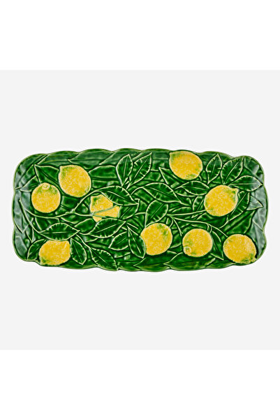 Bordallo Pinheiro Lemon Yeşil Seramik Servis Tabağı 43 Cm