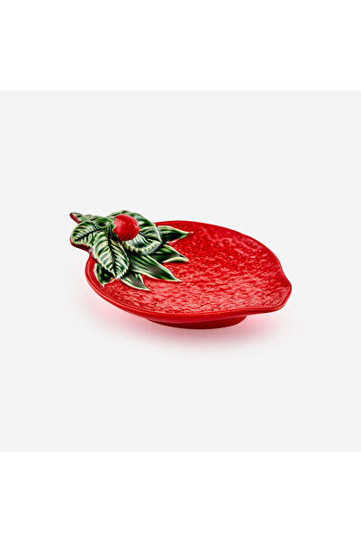 Bordallo Pinheiro Strawberries Kırmızı Seramik Servis Tabağı 21 Cm