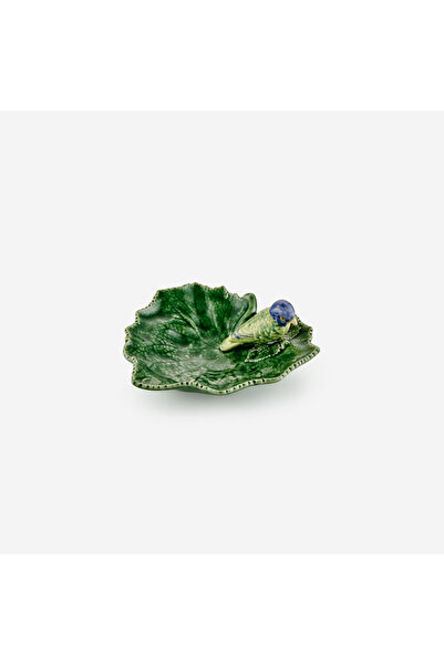 Bordallo Pinheiro Geranium Green Ceramic Serving Plate 19 cm