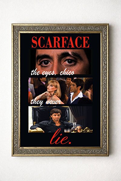 BuzzDesigns Tony Montana & Elvira Hancock Scarface The Eyes Chico Tablo (Çerç...