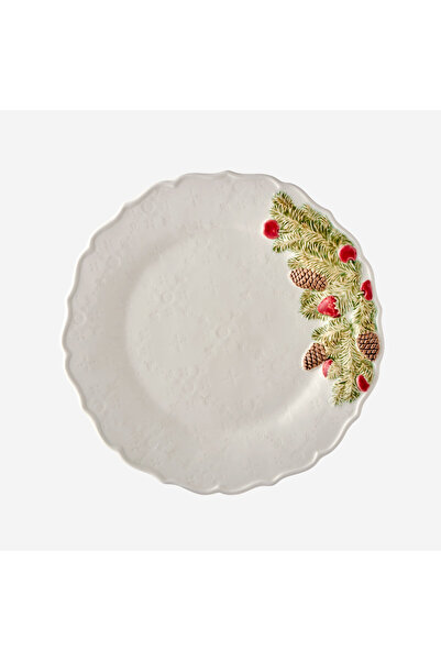 Bordallo Pinheiro Garland Beyaz Seramik Yemek Tabağı 29,5 Cm
