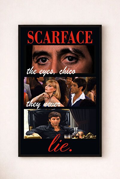BuzzDesigns Tony Montana & Elvira Hancock Scarface The Eyes Chico Tablo (Çerç...