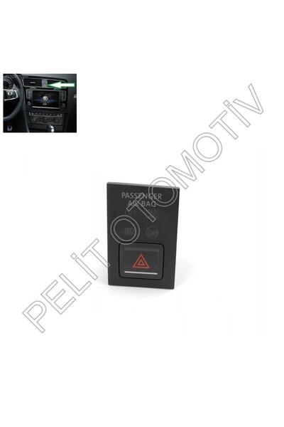 PELİTOTOMOTİV Golf 7 7.5 Passenger Aırbag Dörtlü Flaşör Düğme 5G1919234 5G095...