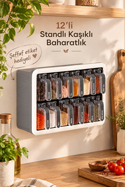 Porsima 1118 12li Standlı Etiketli Kendinden Yapışkanlı Kaşıklı Kapaklı Bahar...