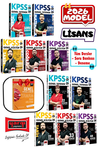 Yargı Yayınları 2026 KPSS GYGK Lisans Türkçe+Matematik+Tarih+Coğrafya+Vatanda...