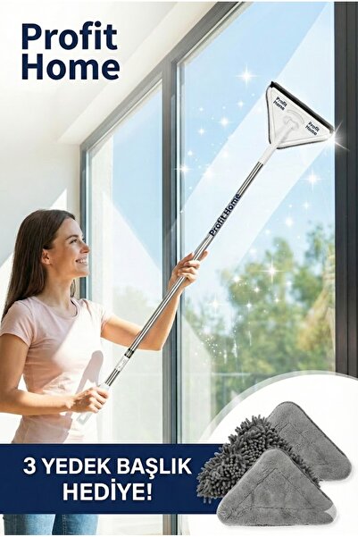 Profit Home Üçgen Cam Sil Çekçek, Duvar, Yer Silme Temizlik Seti 3 Adet Başlık