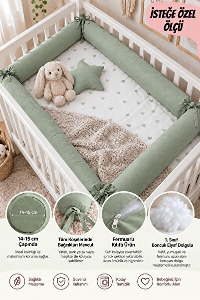 Jaju Baby Montessori Yatak Bariyer 60x120 Beşik Kenar Koruma Özel Ölçü