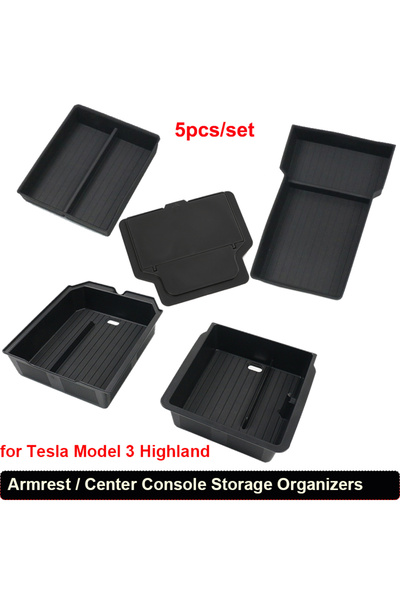Choice5 5pcs New M3 For Tesla Model Y Juniper 2025 Center Console Storage Org...