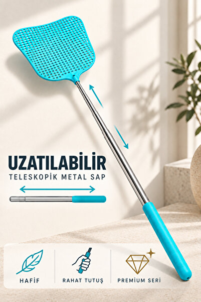 Genel Markalar Premium Uzatılabilir Teleskopik Saplı Sinek Öldürücü Raket – E...