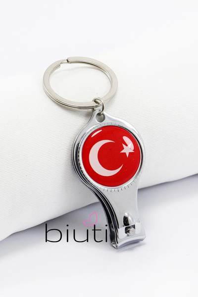 biuti Turkish Flag Nail Clipper Bottle Opener Keychain, Gift Bag Ornament