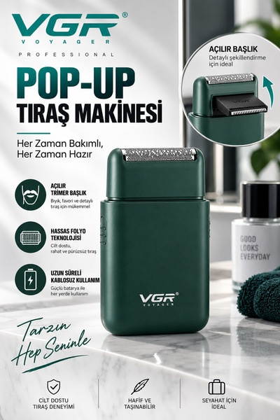 VGR Sinekkaydı Sıfır Sakal Yanak Tıraş Makinesi V-390