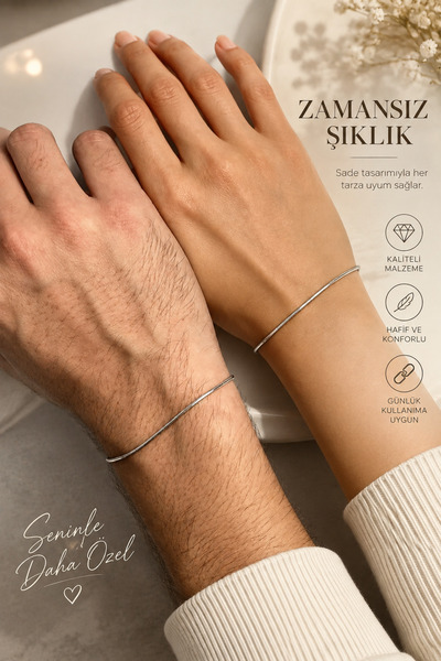 CAXBERN 1 adet Ayarlanabilir Unisex Ince Slim Zincir Model Çift-arkadaşlık Bi...