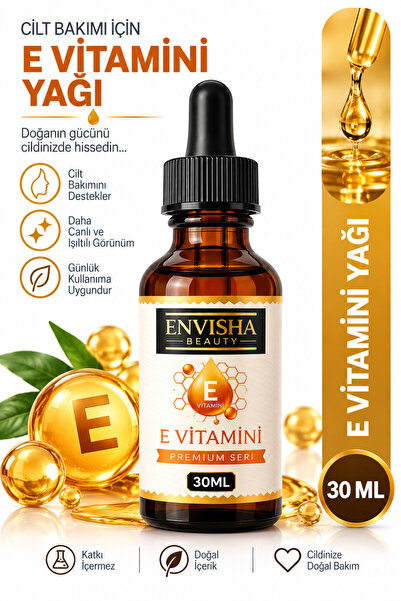 Envisha Beauty E Vitamini 30 ML Kaş Kirpik Bakımı, Cilt Besleyici & Nemlendir...