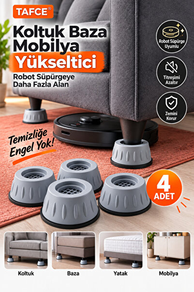 tafce 4 Adet Koltuk Ayağı Yükseltici Robot Süpürge Titreşim Önleyici Mobilya ...