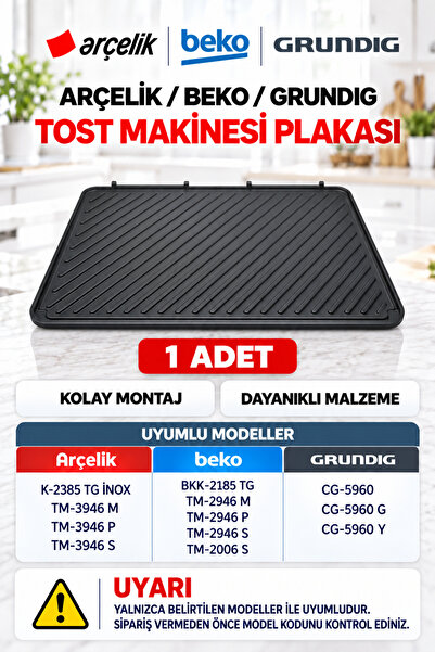 Arçelik K-2385 Tg Inox Plate Izgara Yüzeyi Tost Makinesi IZGARARASI(MODELE UY...