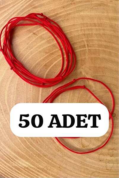 BAE ATOLYE (50 ADET) 10'lu kırmızı şans ip bileklik