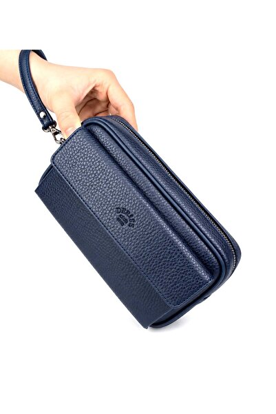 deri,se club Men's Navy Blue Hand and Bracelet Belt Portfolio Bag Handbag