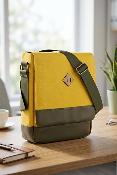 byhakan Gk15 Postman Vertical Crossbody Bag Yellow-khaki