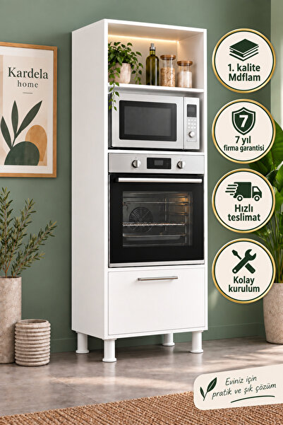 Kardelahome Kardela %100 MDF Mikrodalga Dolabı Ankastre Fırın Mutfak Dolabı T...