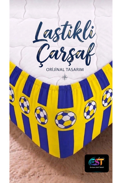 EVRİZON Taraftar Tek Kişilik Pamuklu Ranforce Çarşaf Seti