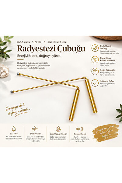 hb natural Radyestezi çubuğu su arama çubuğu bakır sap pirinç çubuk - çanta b...