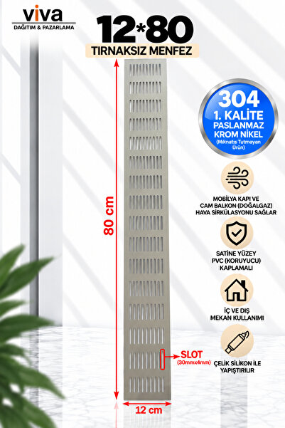 Genel Markalar Alüminyum Menfez 12*80 Cm