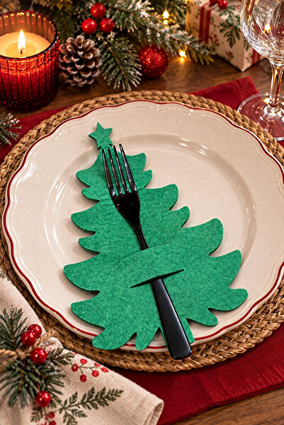 Masalsı Concept Green 6 Pieces Decorative Pine Tree Spoon Holder - Christmas ...