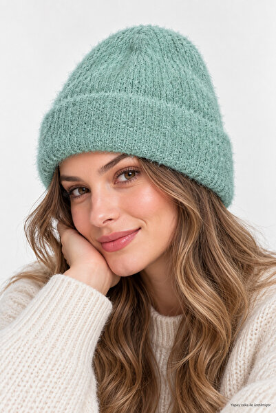 ZERAMİNE Women's Plush Beret Soft Warm Casual Hat for Winter