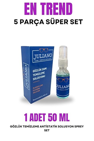 JULIANO 5 Parça: 250ML TV-Telefon Sprey+Deri Kılıf+30ML Gözlük Sprey+Sporcu İpi+ Mic. Gözlük Bez
