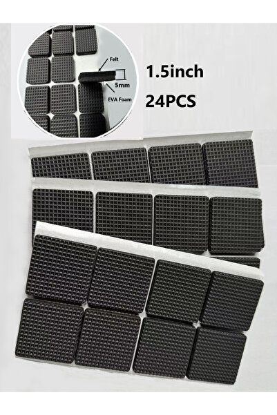 Choice 1 Pc 1.5in 24pcs square Non-Slip Furniture Pads Self Adhesive Rubber F...
