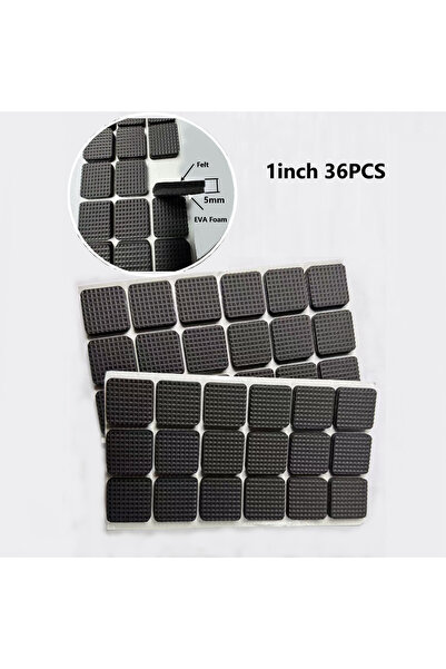 Choice 1 Pc 1in 36PCS Square Non-Slip Furniture Pads Self Adhesive Rubber Fee...