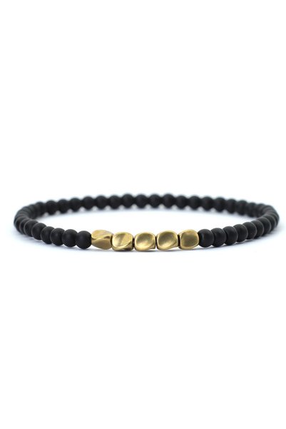 Choice M 19.5cm 7.7Inch Onyx New Men 4mm Bracelet Irregular Copper Beads Stra...