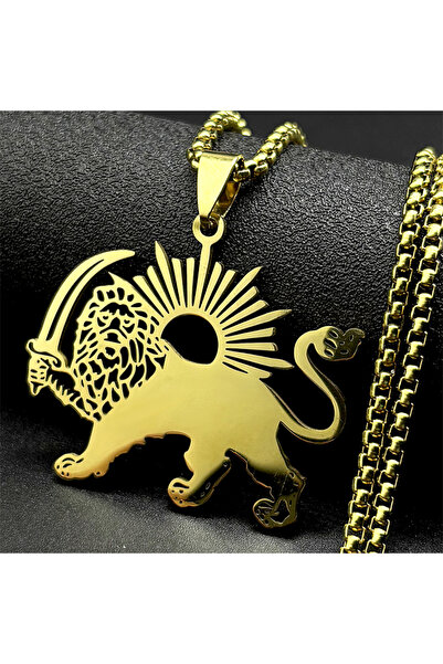 Choice1 60cm BOX GD Iran Islamic Sword Lion of Persia Shamshir Pendant Neckla...