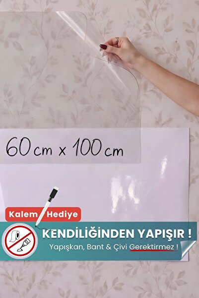 Pi Papers Akıllı Kağıt - 60x100 Cm 1 Şeffaf+1 Beyaz, Yeri Değiştirilebilir, Taşınabilir, Pratik Yazı Tahtası